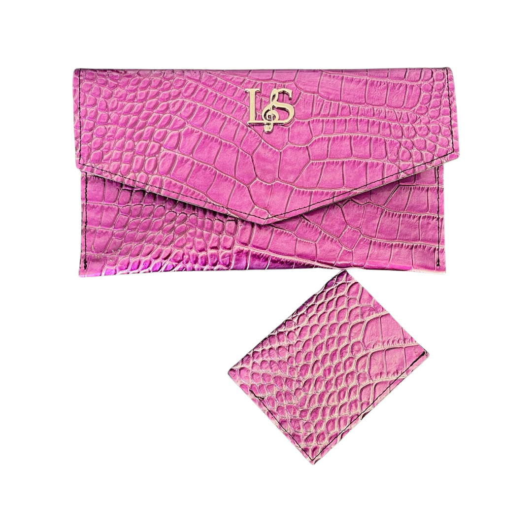 Pochette croco violet