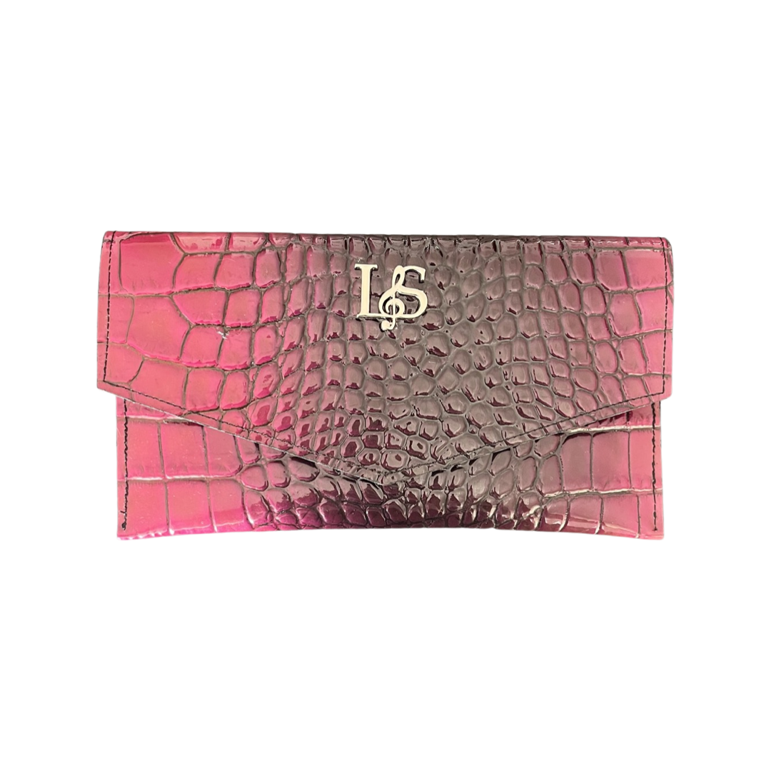 Pochette croco rose