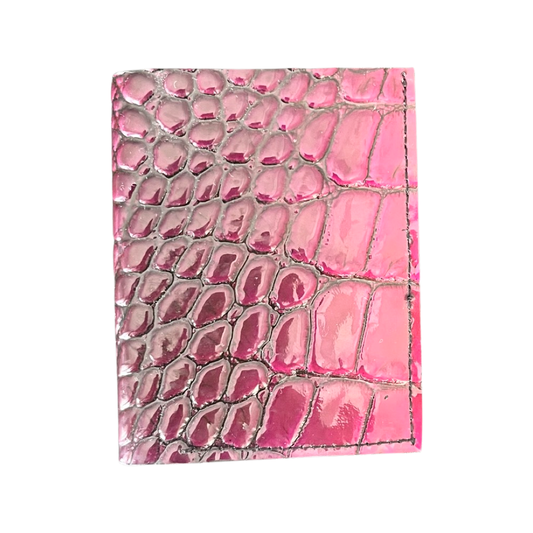 Porte carte rose croco
