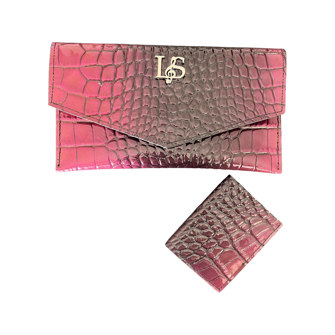 Pochette croco rose