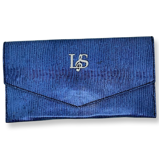 Pochette lézard bleu
