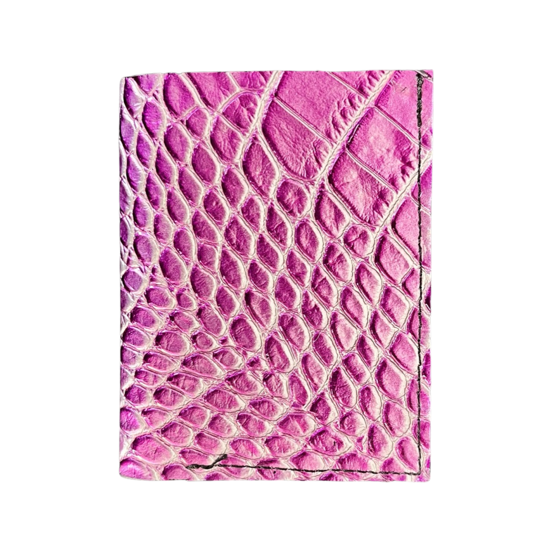 Porte carte croco violet