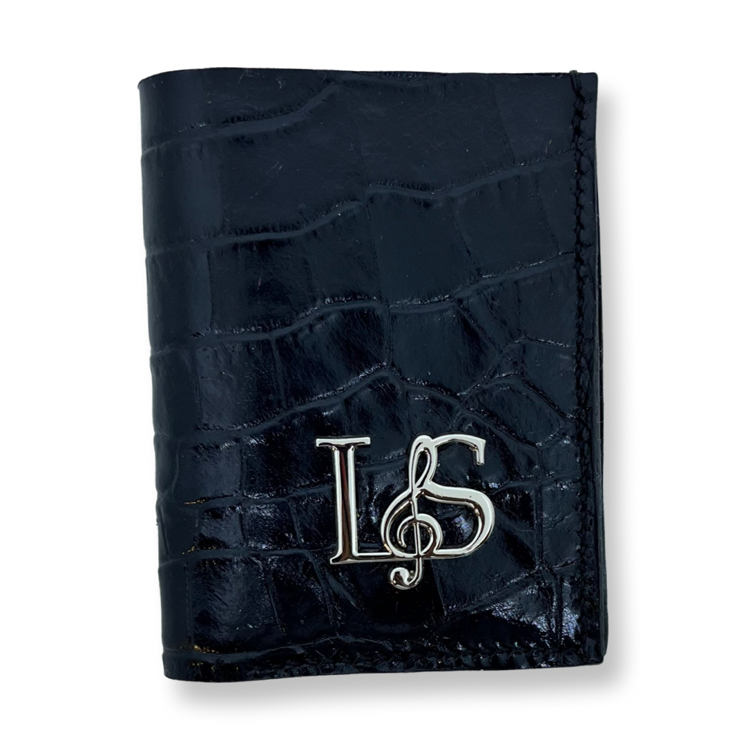 Porte carte noir croco